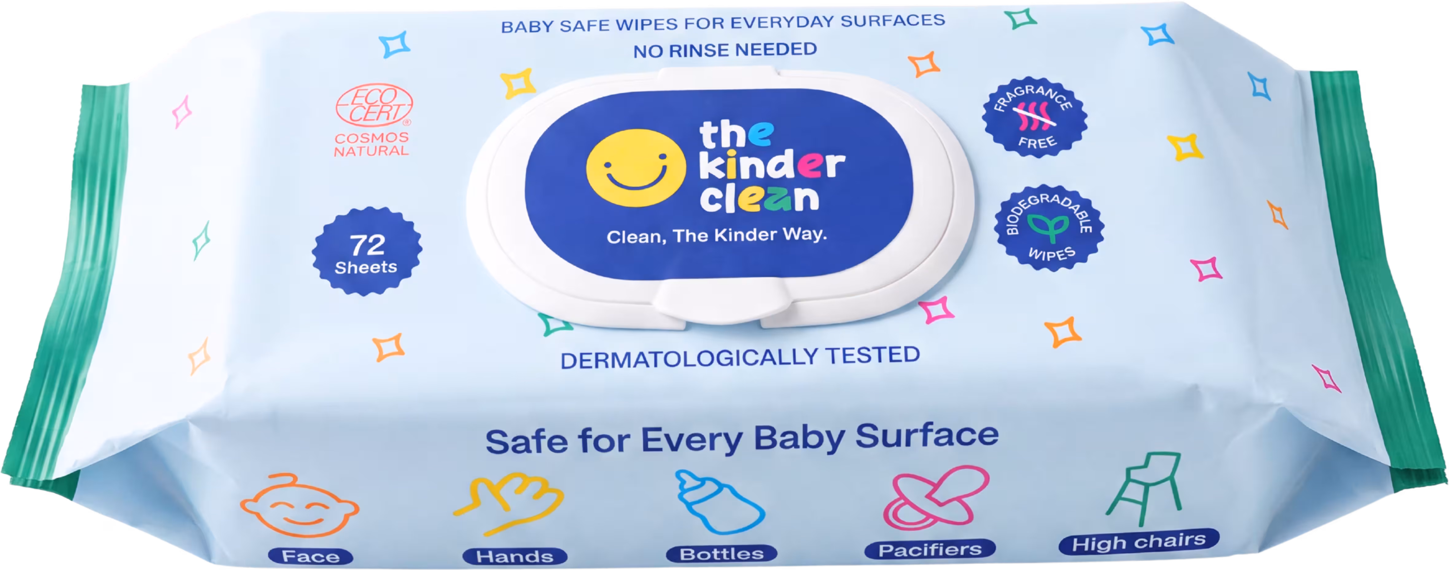 The Kinder Clean 72-count baby-safe wipes pack